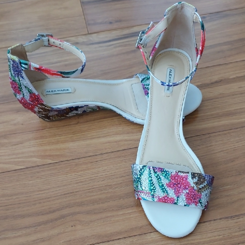 Alex Marie Red and Pink Wedge Shoes